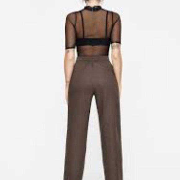 Gaia Linen Blend Snake Embroidered Wide Leg Trouser size 8 - Picture 3 of 4